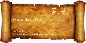 Pszotka Alex névjegykártya