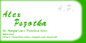 alex pszotka business card